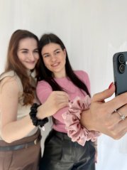 MINI Saténová scrunchie - BLACK