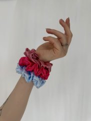 Saténová scrunchie KLASIK - BABY BLUE