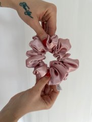 Saténová scrunchie KLASIK - BABY PINK
