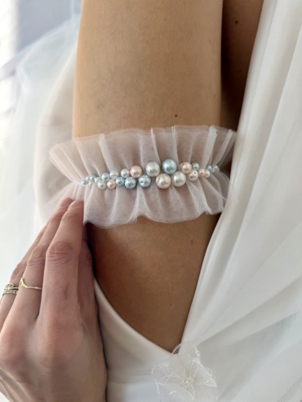 Podvazek TYL - Perlová bílá