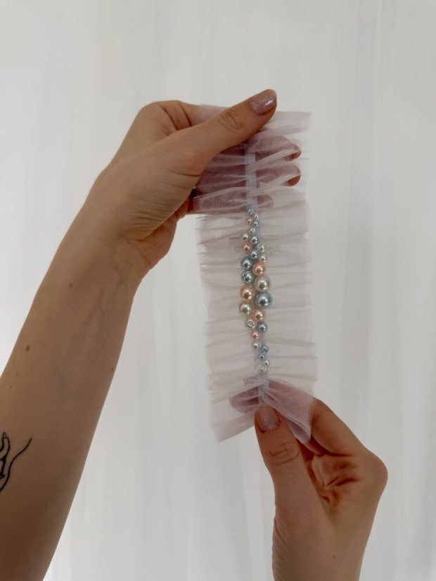 Podvazek TYL - Perlová bílá