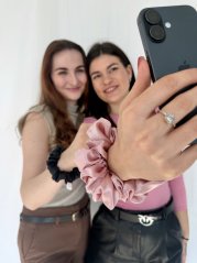 MINI Saténová scrunchie - BABY PINK